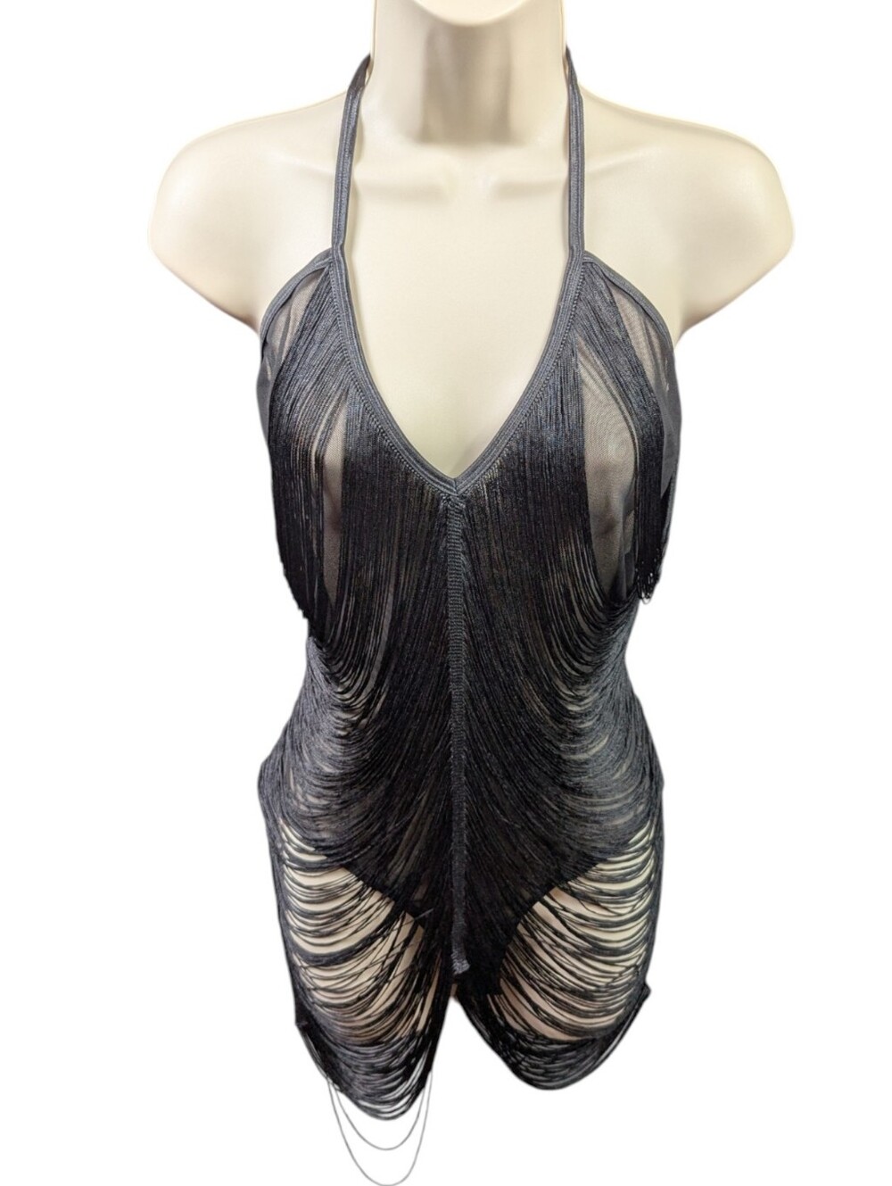 Dreamgirl Women's Draped Fringe Chemise Sz XL